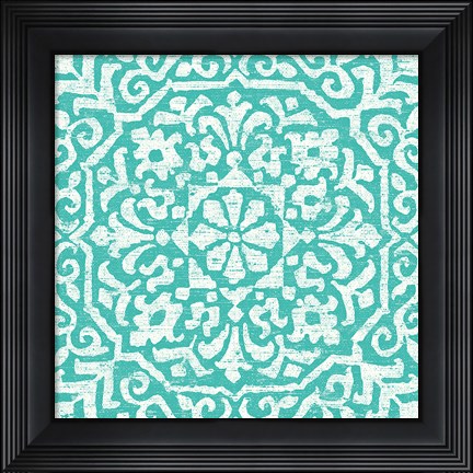 Framed Amadora Blue - Tile VIII Print