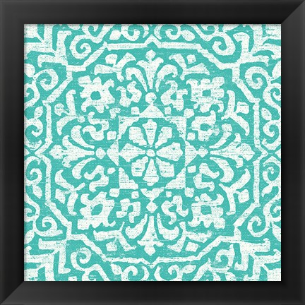 Framed Amadora Blue - Tile VIII Print