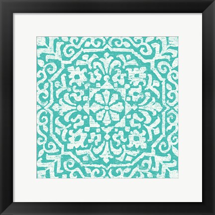 Framed Amadora Blue - Tile VIII Print