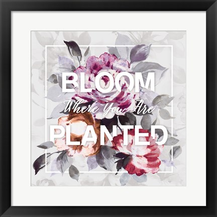 Framed Bloom Where You Are Planted Print