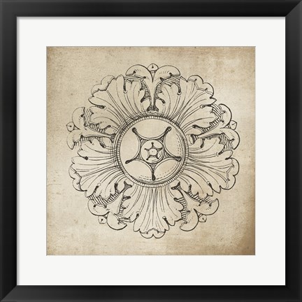 Framed Rosette VI Neutral Print