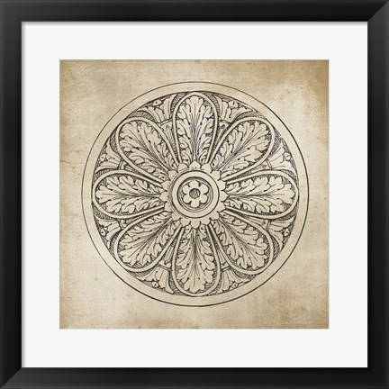 Framed Rosette VIII Neutral Print