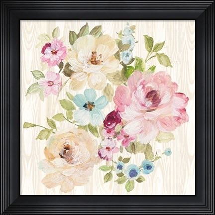 Framed Driftwood Garden II on Wood Print