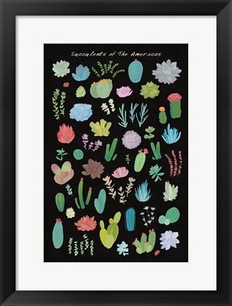 Framed Succulent Chart I of the Americas Print