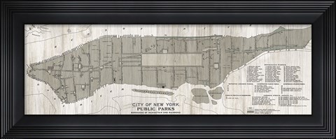 Framed New York Parks Map Print