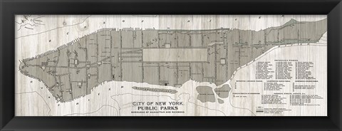 Framed New York Parks Map Print