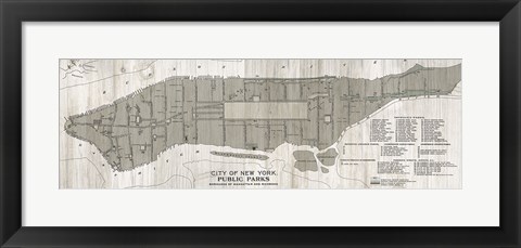 Framed New York Parks Map Print