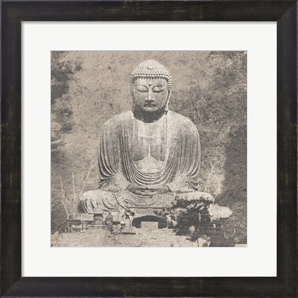 Framed Asian Buddha Crop Neutral Print