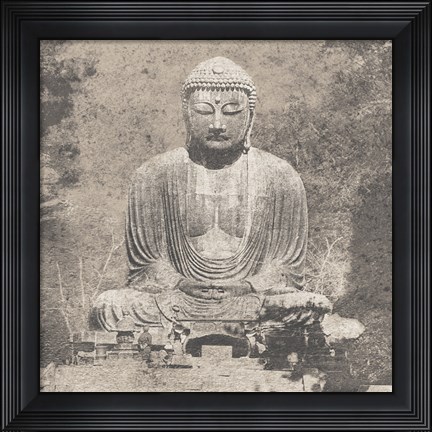 Framed Asian Buddha Crop Neutral Print