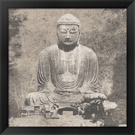 Framed Asian Buddha Crop Neutral Print