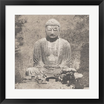 Framed Asian Buddha Crop Neutral Print