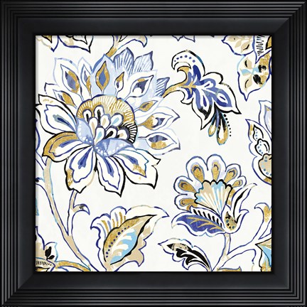 Framed Ceylon Gardens III Black and Gold Print