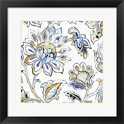 Framed Ceylon Gardens III Black and Gold Print