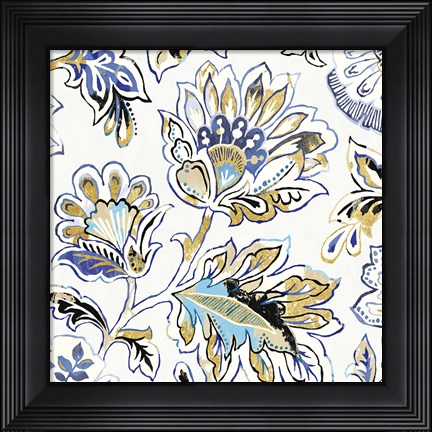 Framed Ceylon Gardens V Black and Gold Print