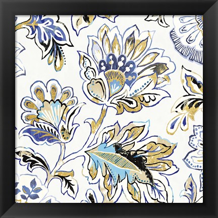 Framed Ceylon Gardens V Black and Gold Print