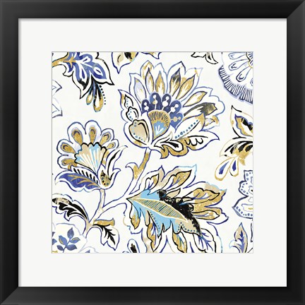 Framed Ceylon Gardens V Black and Gold Print