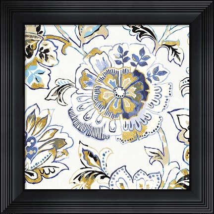 Framed Ceylon Gardens IV Black and Gold Print