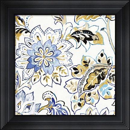 Framed Ceylon Gardens VI Black and Gold Print
