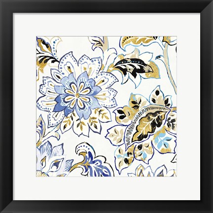 Framed Ceylon Gardens VI Black and Gold Print