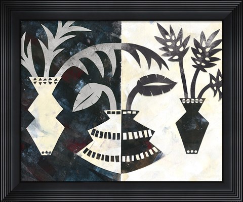 Framed Pretty Palms V Neutral Print