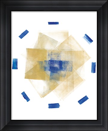 Framed Blue and Gold Element I Print