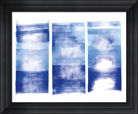 Framed Blue and Gold Element II Print