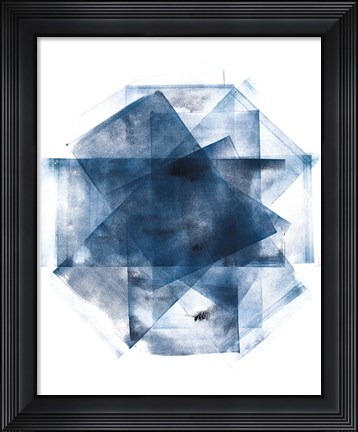 Framed Blue and Gold Element III Print