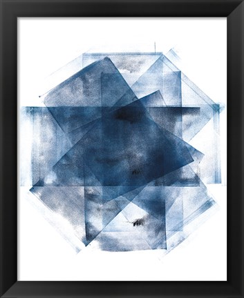 Framed Blue and Gold Element III Print