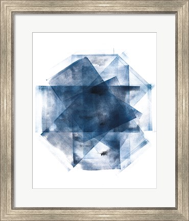 Framed Blue and Gold Element III Print