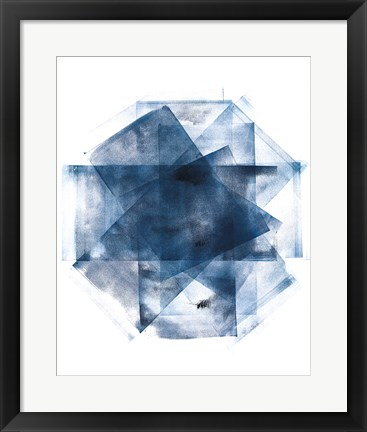 Framed Blue and Gold Element III Print