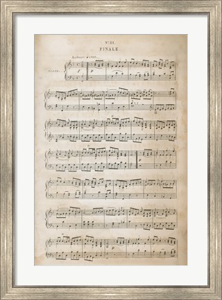 Framed Sheet of Music IV Print