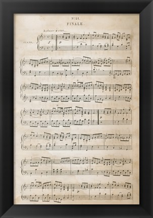 Framed Sheet of Music IV Print