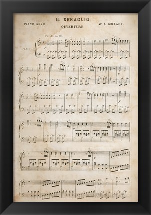 Framed Sheet of Music II Print