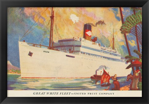 Framed Great White Fleet Postcard II Crop Print