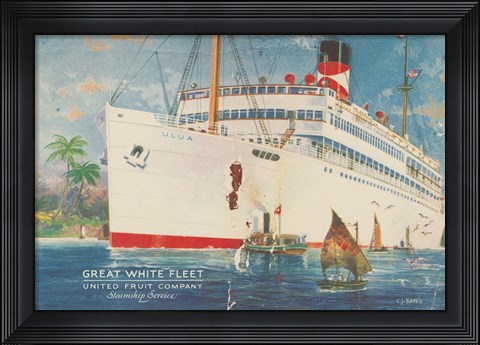 Framed Great White Fleet Postcard I Print