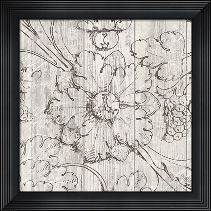 Framed Italian Scroll II on Driftwood Print
