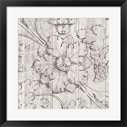 Framed Italian Scroll II on Driftwood Print