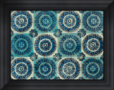 Framed Floral Tile Suzani Print Print