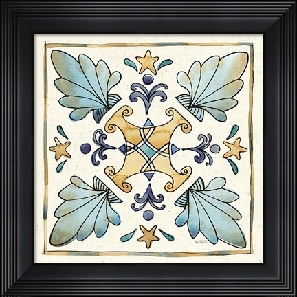 Framed Coastal Breeze Tile III Print