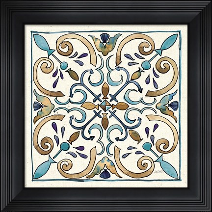 Framed Coastal Breeze Tile I Print