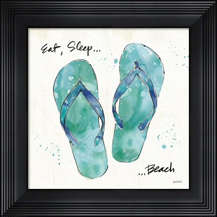 Framed Beach Divas VIII Aqua Print