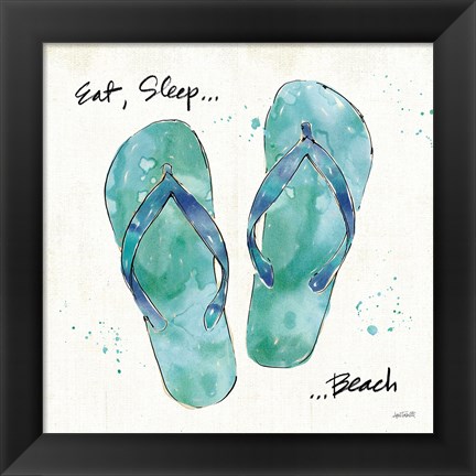 Framed Beach Divas VIII Aqua Print