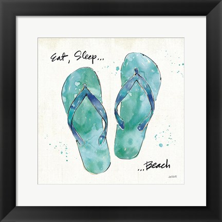 Framed Beach Divas VIII Aqua Print