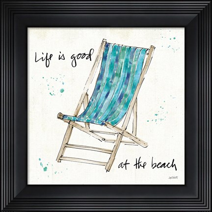 Framed Beach Divas VII Aqua Print