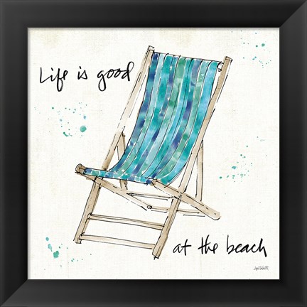 Framed Beach Divas VII Aqua Print