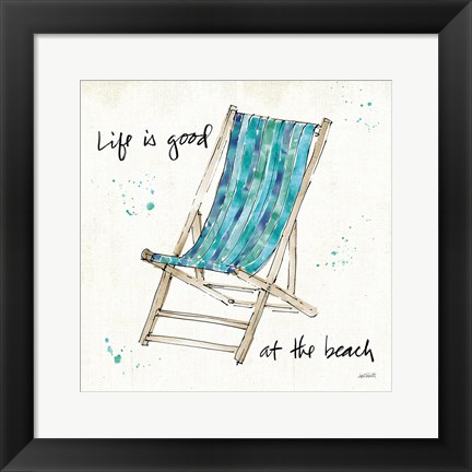 Framed Beach Divas VII Aqua Print