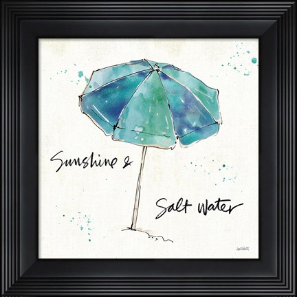 Framed Beach Divas IX Aqua Print