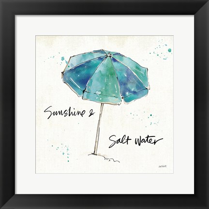 Framed Beach Divas IX Aqua Print