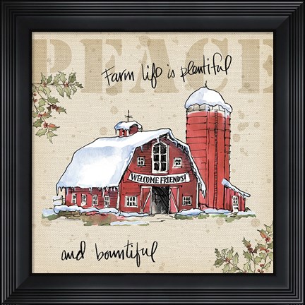 Framed Country Christmas I Print