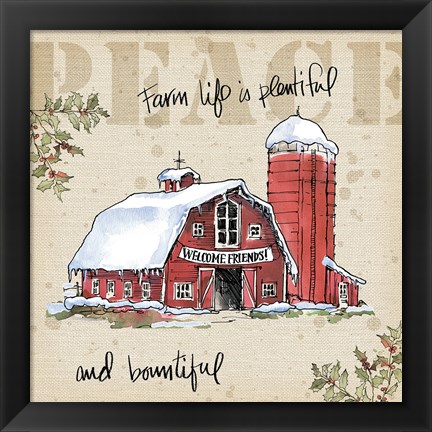 Framed Country Christmas I Print